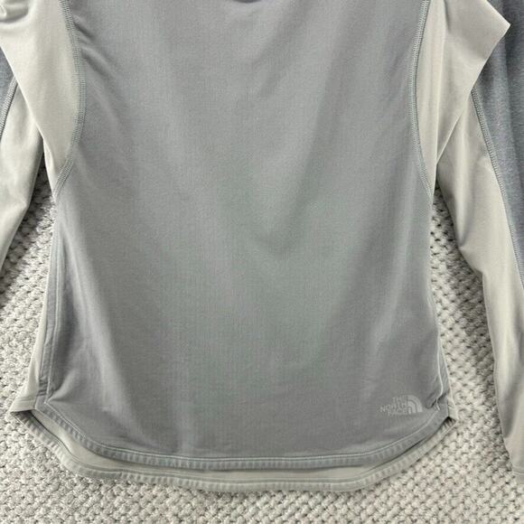 The North Face Layering Sweater Top S Gray 1/4 Zip Pullover Thumbholes Flashdry - Picture 4 of 16